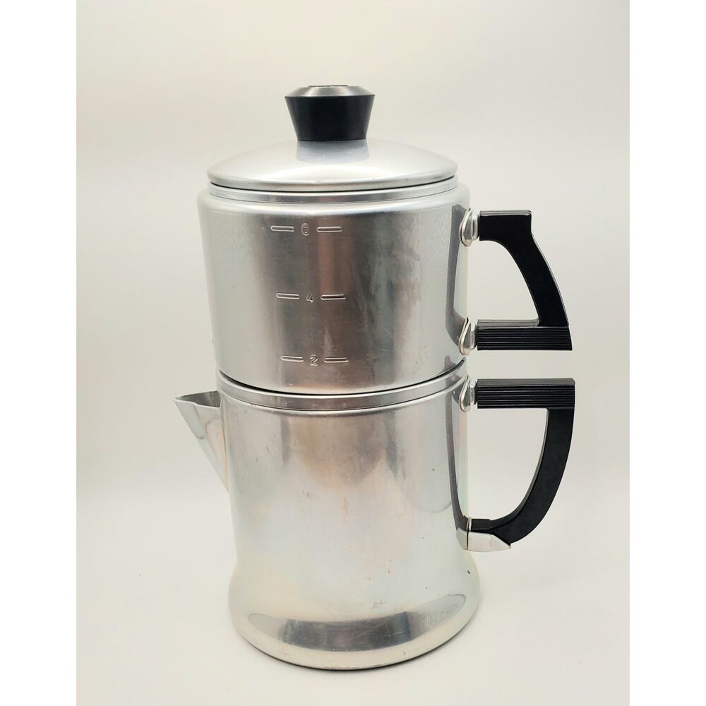 Vintage Wear-Ever No. 2306 Aluminum 6-Cup Drip Coffee Maker – Mid-Century MCM